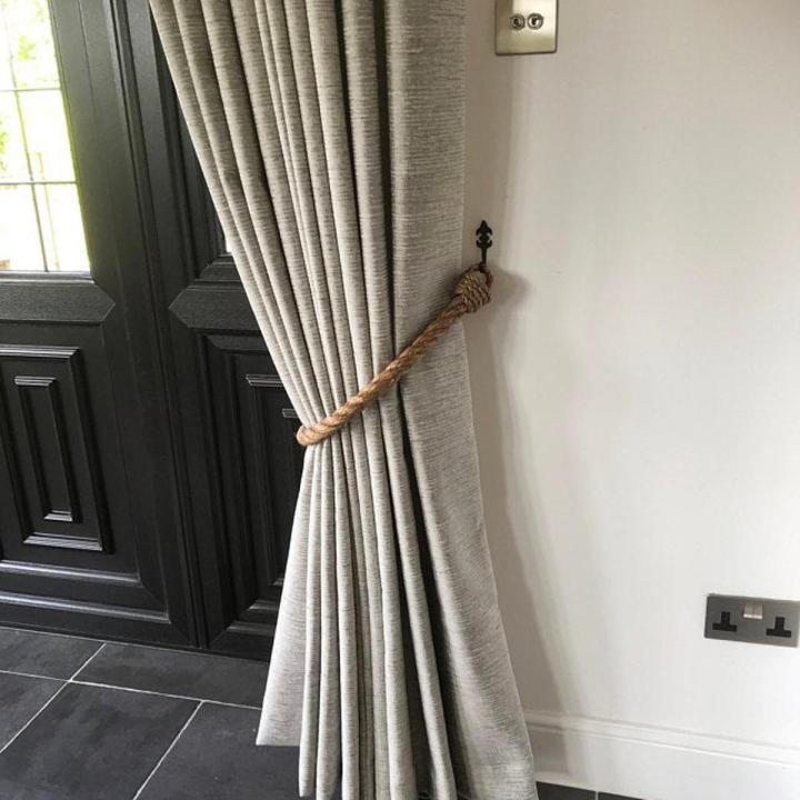 Strong Curtain jute Tiebacks Multicolor Convenient Drape Tie Asian Style Decorative Jute Rope Curtain Holder & Buckles Holder for Window Sheer Blackout Draperies, Parday
