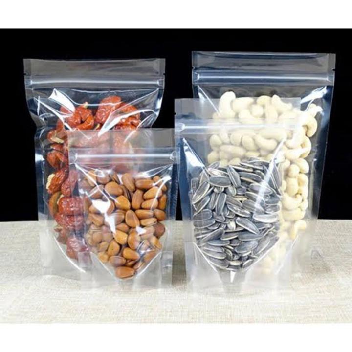 20x30cm 50Pcs/lot Clear Plastic Packaging Bag Zipper Ziplock Stand Up Pouch Snack Food Storage Packing Bag Polybag