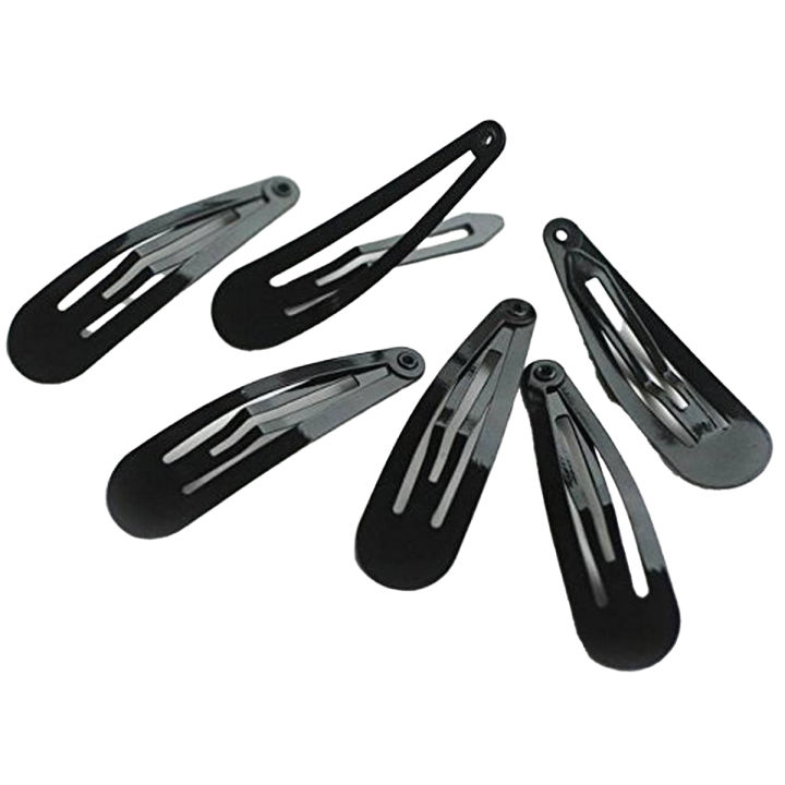 Black Metal Snap Hair Clips Mini Hairpins Girl Black Hair Clips Barrettes Snap Clips Metal Epoxy Snap Hair Pins Hair Accessories for Kids Toddlers