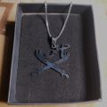 Ya Hussain Swords Crossed Pendant with Chain for Men. 