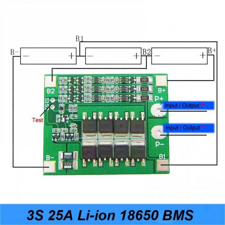 3S 25A BMS Circuit Li-ion Battery Charging Protection 3SJH25A-C In Pakistan
