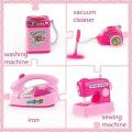 Mini Household Appliances Toys Set for Kids Cute Princess Barbie Theme Dream House Appliances-6604. 