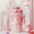 380Ml 316 Stainless Steel Thermos Cup Sanrio My Melody Kuromi Cinnamoroll Anime Figure Straight Drink Sippy Cup with Straps Gift. 