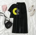 Printed Crop Top T-shirt and Plazo Night Suit Set for Women and Girls. 