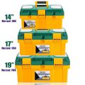 Solid High Quality Tool Box with Tray - 15, 17, 19 Inch - 2 component box. 