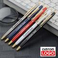 Business Metal Ballpoint Pen Hotel Advertising Gift Gel Pen Lettering Engraved Name Customized Logo Student Stationery Wholesale. 
