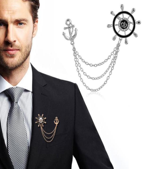Men%20Collar%20Lapel%20Pin%20Silver%20Anchor%20Crown%20Brooches%20For%20Man%20-%20Image%203