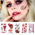 30PCS Bleeding Wound Scar Blood Temporary Tattoos Fake Bloody Stickers For Halloween Party Cosplay Costume. 