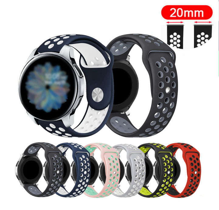 20mm Silicone Sports Band by Kaliber for Haylou RS4 Plus , Samsung Galaxy watch 4 , Watch 5, Watch 6  Active Watch , mibro lite & other 20mm Lugs Size