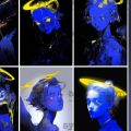Blue Yellow Aesthetic Anime Angel Stickers for Journal Scrapbook Phone Cover. 