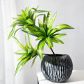 36cm 3 Heads Artificial Palm Tree Plastic Bamboo Branch Tropical Potted Plants Grass For Home Desktop Plant Wall Decoration. 