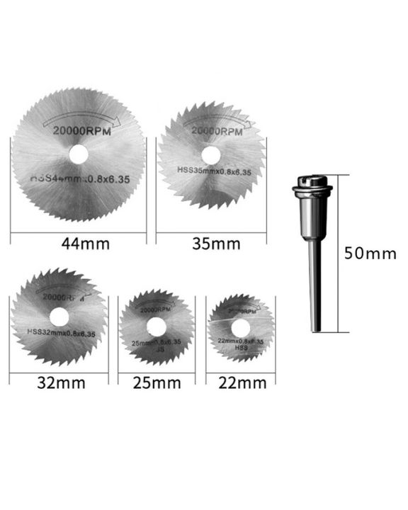 6Pcs%20Wheel%20Cutting%20Blades%20Set%20HSS%20Saw%20Disc%20for%20Dremell%20Drills%20and%20Rotary%20Tools%20-%20Image%202
