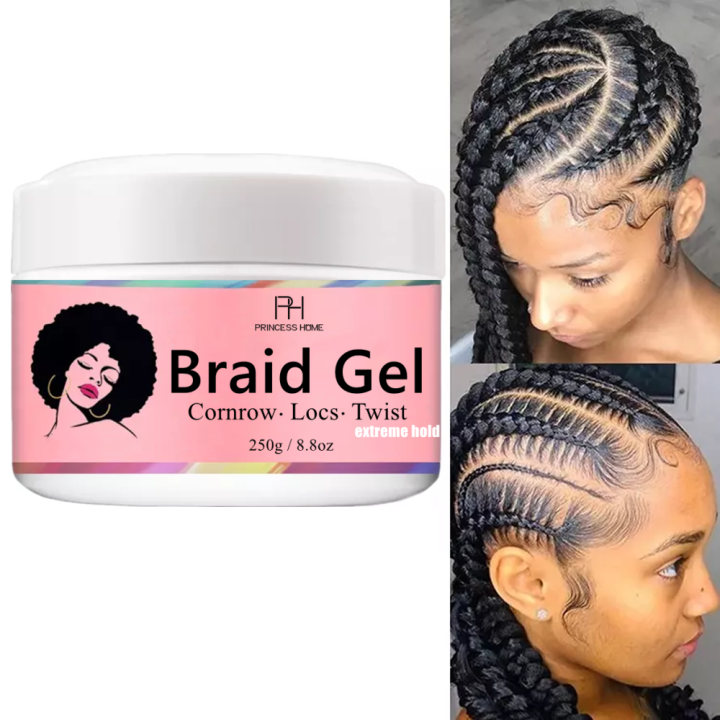 250g Hair Control Pomade Styling Braiding Cream for Lock and Twist Cornrow Tames Frizz Edges Wax Braid Gel Hair Styling Products