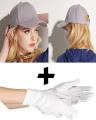 Pack of 2 Sun Block Cap And Gloves For Girls Grey. 