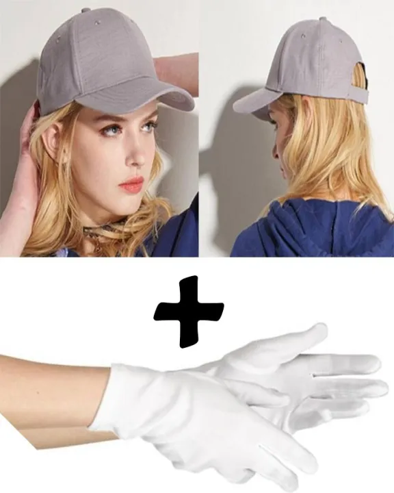 Pack%20of%202%20Sun%20Block%20Cap%20And%20Gloves%20For%20Girls%20Grey%20-%20Image%203