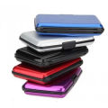 security card wallet Men Aluminum  Card Holder Blocking Hard Case Wallet Solid Credit Anti-RFID Scanning Protect Holder Business Office School. 