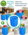 Ice Cube Maker Silicone Bucket for Mini Ice Cubes - Space Saving Ice Maker Cup makes Magic Ice Nugget for Cocktail Crushed Ice Chips, Ice Mold Cylinder Bucket Ice Cube Tray with lids. 