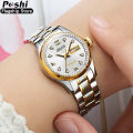 【ZOSR】 Relo Buy 1 Take 1 couple watch for men and women automatic Date  water proof Quartz Watches Fashion Elegant Stainless Steel luminous display gold Casual Ladies wristwatch. 