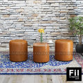 Leather Comfortable Sofa Stool/ottomans - "Roundy" by Fil interiors. 