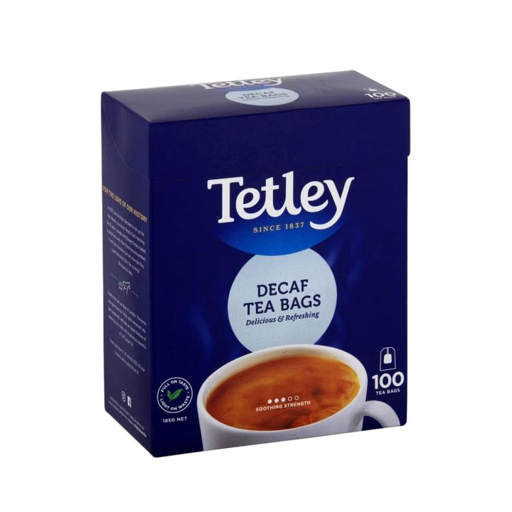 Tetley Decaf Tea Bags 100 pack /  Decaf Tea Bags Box of 100