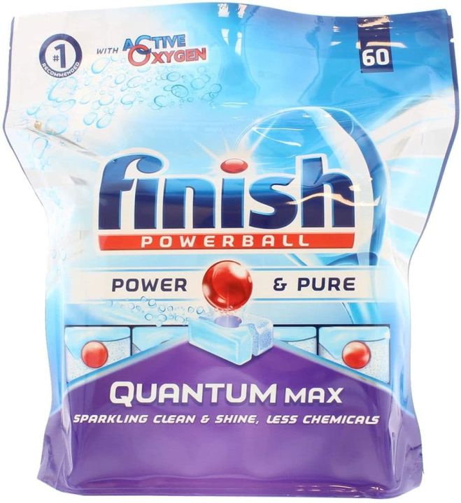 Finish Quantum Max Power and Pure Dishwasher, 60 Tablets