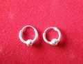 Pure Silver(Chandi) Plain Bali Earrings Baby Girls And Women With One Ball. 
