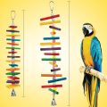 ZYMAL STORE 2 Pcs Bird Toys, Parrot  Toys with Multicolored Natural Wooden Blocks for Conures Parakeets Cockatiels Lovebirds African Grey Cockatoos Macaws and Amazon Parrots. 