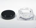 Mini Cosmetic Empty Plastic Sample Container with Black Lid 5gm. 