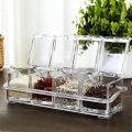 CRYSTAL seasoning Acrylic SPICE BOX 4 Boxes with Crystal Spoon. 