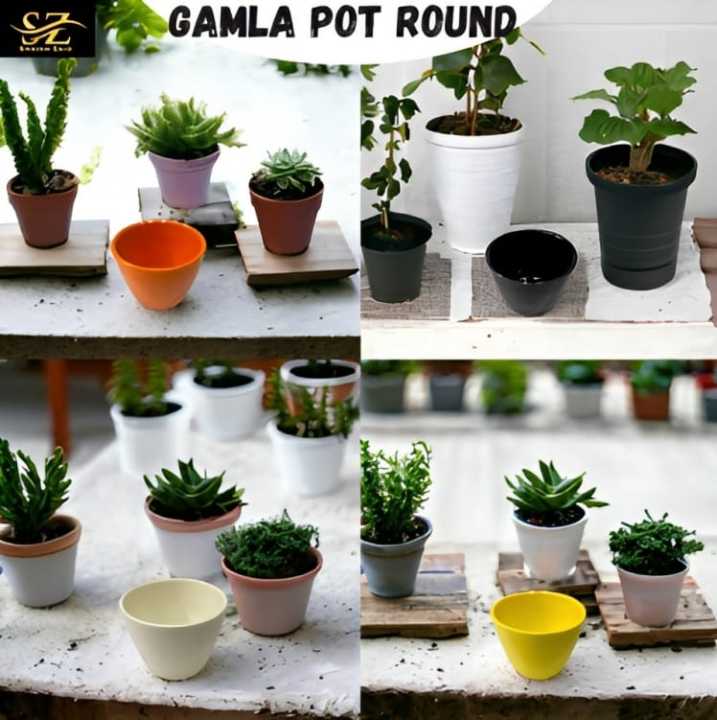 2 Pcs Melamine Gamla Pot for Home Garden Decor