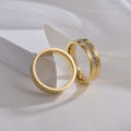 Fashion Stainless Steel Couple Rings Jewelry Minimalism Gold Plated Wedding Rings 18k Couple Stainless Steel Rings for Women Men. 