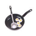 1/12 Dollhouse Fried Egg Frying Pan Set Dollhouse Mini Kitchen Accessories ZH. 