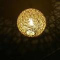 One ball string light indoor decoration yarn globe Multicolor Large Suspension lamp rattan ceiling light Round hanging DAAZLED. 
