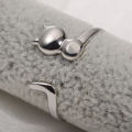 S925 Silver Color Cat Ear Finger Ring Open Design Cute Fashion Jewelry Ring for Women Young Girl Child Gift Adjustable Ring. 