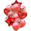 14 pieces /set Multi Confetti Balloons Golden Pink Silver Red Helium Balloon Heart and star Boy Girl Shower Birthday Party Supplies And Weddings. 