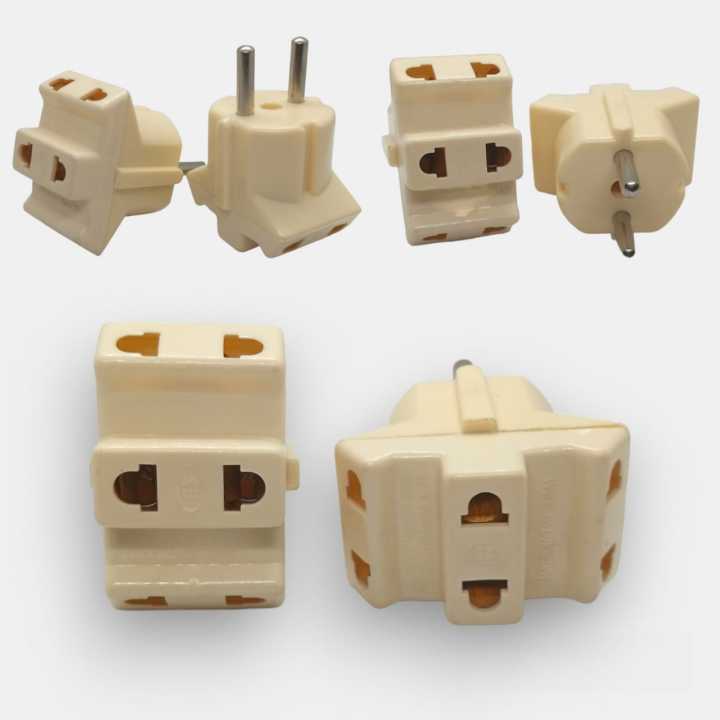 2pcs Pack of 3 Ways 2 Pin Shoe Multi Travel Adapter Multi Plug Heavy Quality Socket Good Quality Switch | 3 In 1 Multi Shoe |