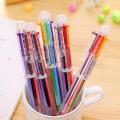 6 in 1 color multi function ballpoint pen 0.5mm novelty multi-color children's gifts office stationery and School. 
