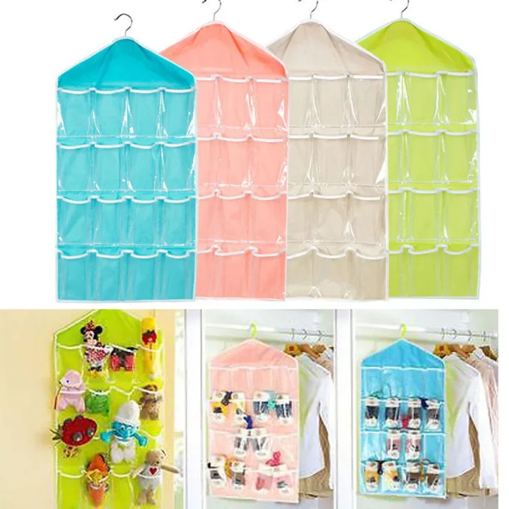 16%20Pocket%20Durable%20Clear%20Door%20Fordable%20Wardrobe%20Storage%20Organizer%20Hanging%20Bag%20-%20Image%205