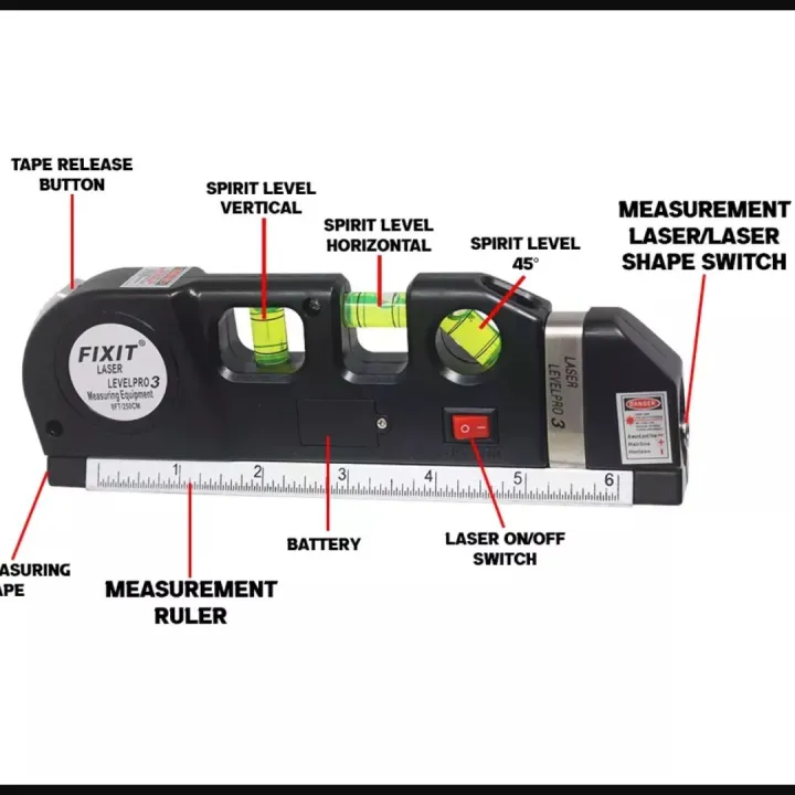 Fixit%20Laser%20Level%20Pro%203%204in1%20Multi-Purpose%20Measuring%20Tool%20With%208%20Feet%20Tape%20-%20Image%204