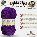 Imported Valvoto Candy Crush Velvet Yarn | Velvet Wool Yarn | 100 % polyester | 75-80 grams in one ball | Wool Vista. 
