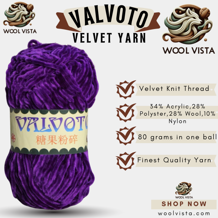 Imported%20Valvoto%20Candy%20Crush%20Velvet%20Yarn%20%7C%20Velvet%20Wool%20Yarn%20%7C%20100%20%25%20polyester%20%7C%2075-80%20grams%20in%20one%20ball%20%7C%20Wool%20Vista%20-%20Image%205