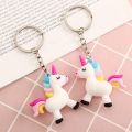 Mini Silicone Cute Unicorn Keychain Key Ring Holders Keychain & Bag Charm  Mix Charms Keychain  For Unicorn Lovers  Ideal For Girls Return Gifts,  With Free Gift for Kids (Sticker, Golden Scarf pin, Balloon, Pair of Girls Hair Poni), By Mall City Zone.. 