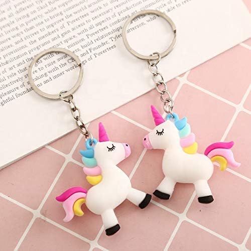 Mini Silicone Cute Unicorn Keychain Key Ring Holders Keychain & Bag Charm  Mix Charms Keychain  For Unicorn Lovers  Ideal For Girls Return Gifts,  With Free Gift for Kids (Sticker, Golden Scarf pin, Balloon, Pair of Girls Hair Poni), By Mall City Zone.