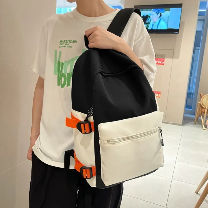 Xiulong%20New%20Korean%20Style%20Schoolbag%20Female%20College%20Student%20Male%20and%20Female%20Couple%20Student%20Backpack%20Leisure%20Harajuku%20Style%20Contrast%20Color%20Backpack%20-%20Image%203