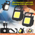 Rechargeable light Keychain Mini Small Flashlight 3 Light Modes Portable Pocket Light with Folding Bracket Bottle Opener and Magnet Base for Fishing, Walking and Camping. 