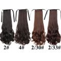 Long Curly Ponytail Wig Light Brown Drawstring Clip In Ponytail Hair Extensions Synthetic Heat Resistant Hair Tail. 
