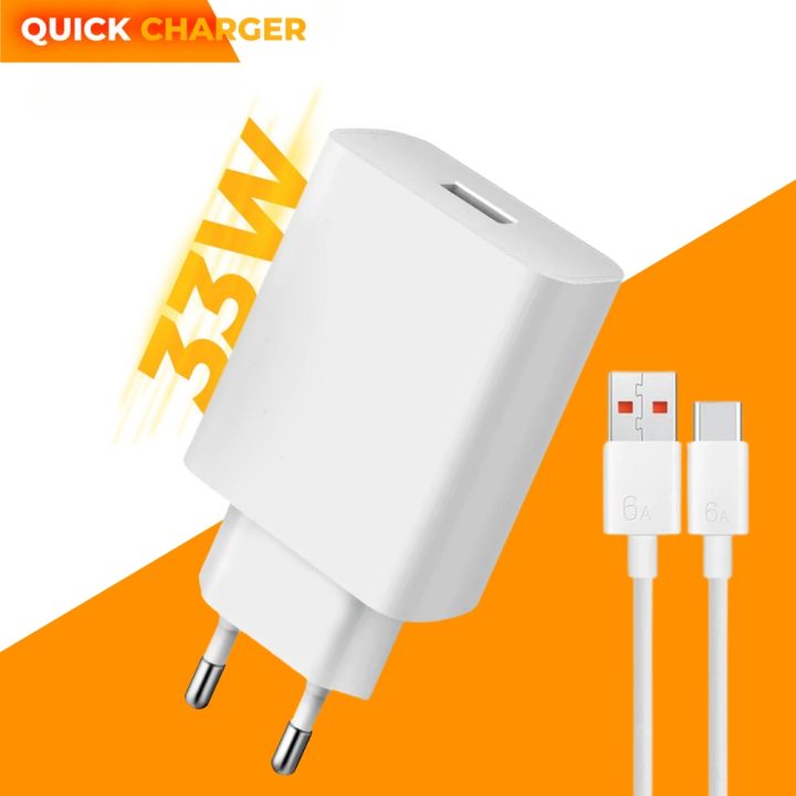 Charger - 33W Fast Charger - Fast Adapter - Quick Charger - Mobile Charger -  - Wall Charger - Fast Charging Cable - Android Charger - Charger Cable for Android -  Fast Charger For Vivo, Realme, Infinix, Tecno, Oppo