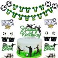 Soccer Cake Topper Boy Girl Soccer Happy Birthday Cupcake Toppers Party Dessert Football Theme Party Baby Shower Baking Supplies. 
