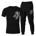 TRACKSUIT- Black Printed Tracksuit For Mens & Boys - Soft and Comfortable Fabric T Shirt For Mens & Trouser For Mens Printed Tracksuit. 