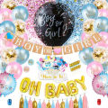Baby Gender Reveal Confetti Balloon - 36 Inch Big Black Balloons x1with Pink and Blue Confetti Packs for Boy or Girl - Baby Shower Gender Reveal Party Supplies Decoration Kit. 